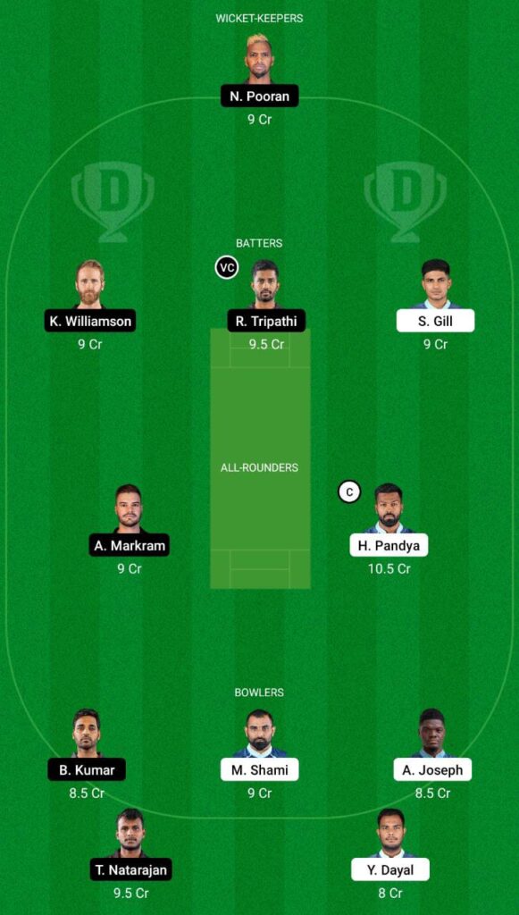 GT vs SRH Dream11