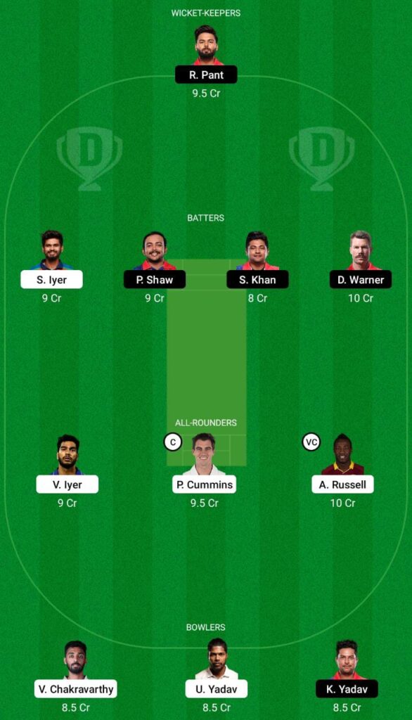 KKR vs DC Dream11