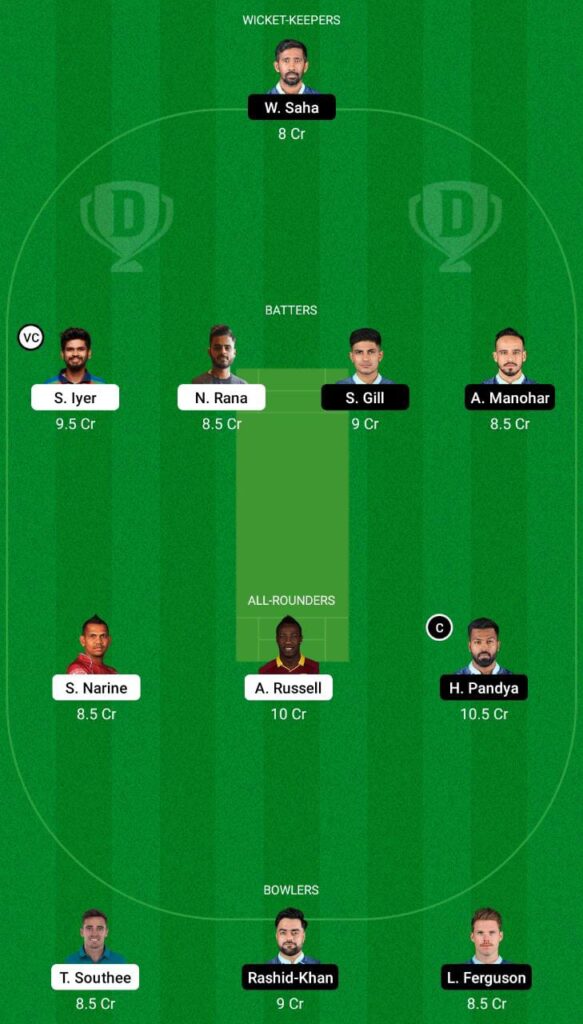 KKR vs GT Dream11