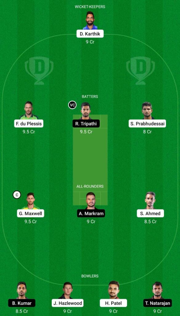 RCB vs SRH Dream11