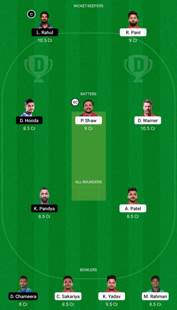 DC vs LSG Dream11