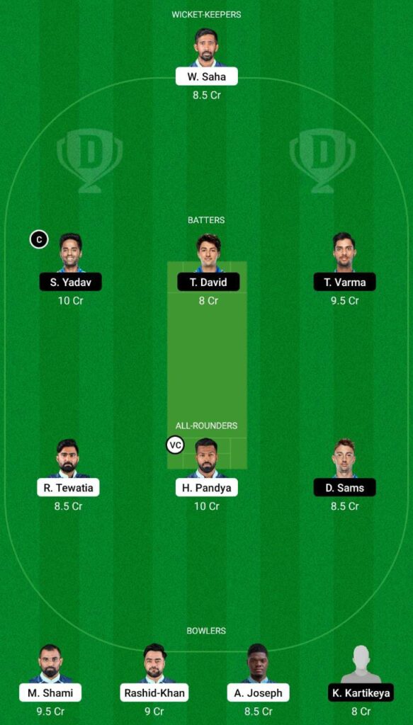 GT vs MI Dream11