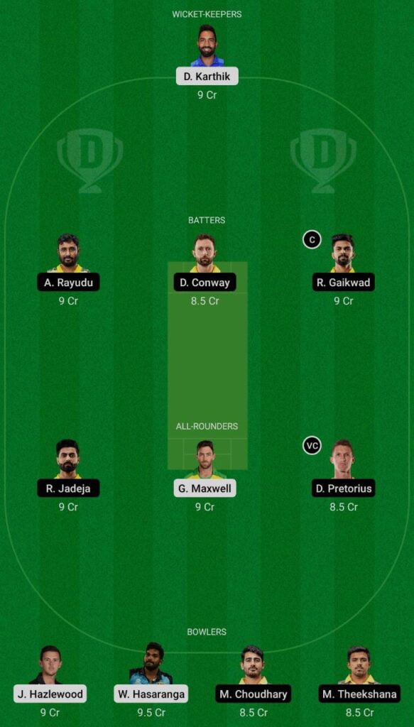 RCB vs CSK Dream11