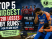 Top 5 biggest T20I losses by runs for Team India
